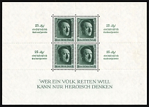1937 Third Reich, Germany, Souvenir Sheet (Mi. Bl. 11, Signed, CV $420, MNH)