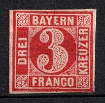 1862 3k Bavaria, German States, Germany (Mi. 9, Sc. 10, CV $160, MNH)