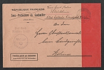 1942 Alsace, German Occupation of France, Germany, Official Cover from Oberelz to Kolmar