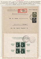 1937 (23 Sept) Third Reich, Germany, Commemorative Block of the Nuremberg Congress, Propaganda, Registered, Cover from Berlin to Merano