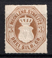 1864 3s Mecklenburg-Strelitz, German States, Germany (Mi. 6, Sc. 6, Signed, CV $70)