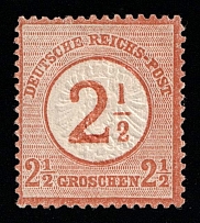 1872 2 1/2 on 2 1/2gr German Empire, Germany (Mi. 29, Signed, CV $80)