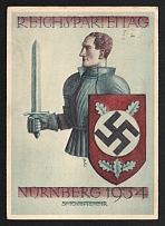 1934 'Nuremberg Reich Party Congress 1934', Propaganda Postcard, Third Reich Nazi Germany