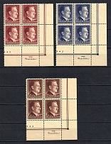 1942 General Government, Germany (Corner Margins, Control Text, Control Number, Blocks of Four, Full Set, CV $10, MNH)