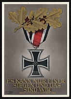 1940 The Iron Cross 'Only One of Us can be the Victor and That is We', Third Reich, Germany, Postal Card (Special Cancellation)