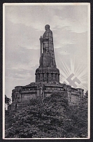 1933 (16 Oct) 'Bismarck Monument in Hamburg', Third Reich, Germany, Postcard from Hamburg to Burgkirchen an der Alz ?