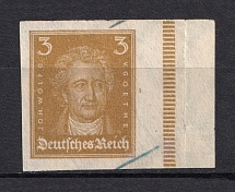 1926-27 3pf Third Reich, Germany (IMPERFORATED, Canceled)