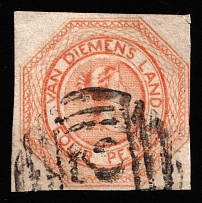 1853 4p Tasmania, Australia (SG 7, Canceled, CV $700)