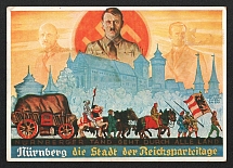 1933 'Nuremberg the site of the Reich Party Congresses', Propaganda Postcard, Third Reich Nazi Germany