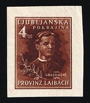 1944 '4' Ljubljana, German Occupation, Germany (Mi. I B, Unissued Stamp, CV $30)