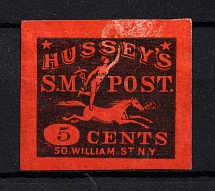 1863 5c `Hussey's` New York, USA, Local