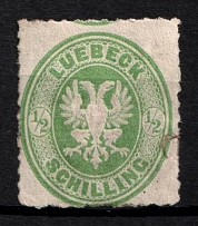 1863-67 1/2s Lubeck, German States, Germany (Mi. 8 A, Sc. 8, CV $80)