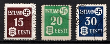 1941 German Occupation of Estonia, Germany (Mi. 1 y, 2 x, 3 y, Full Set, Canceled, CV $70)
