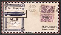 1936 (11 May) United States, Hindenburg airship airmail cover from Lakehurst to Philadelphia, 1st flight to North America 'Lakehurst - Frankfurt' (Sieger 409 C, CV $50)