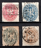 1861 Prussia, German States, Germany (Mi. 16 - 18, Canceled, CV $60)