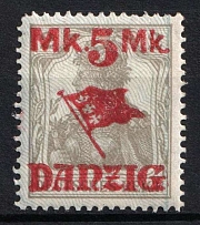 1920 5m on 2pf Danzig, Germany (Mi. 30 II, CV $40)