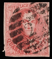 1858-61 40c Belgium (Mi 9II, Canceled, CV $100)