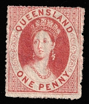 1861 1p Queensland, Australia (SG 14, CV $150)