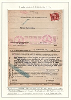 1943 (17 Nov) Center for Checking Foreign Letters in Cologne, Third Reich Censor, Censored Cover from Amsterdam (Netherlands) on Exhibition Sheet, Rare Germany Censorship