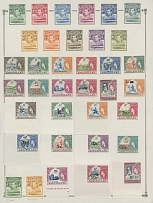 British Commonwealth - Basutoland - COLLECTION ON PAGES: 1935-66, 120 mint stamps arranged on album pages, starting with Silver Jubilee issue, including long definitive sets of King George VI and Queen Elizabeth II with extra …