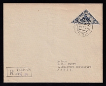 1935 (26 Mar) Tannu Tuva Registered cover from Turan to Paris (France) addressed to Arthur Maury, franked with 1935 50k