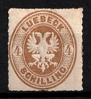 1863-67 4s Lubeck, German States, Germany (Mi. 12 A, Sc. 12, Signed, CV $90)