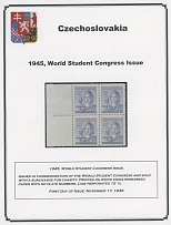 The One Man Collection of Czechoslovakia - Semi - Postal issues - Post World War II Postal Charity issues - EXHIBITION STYLE COLLECTION: 1945-49, Students' Congress, Liberation, Child Welfare, Red Cross and etc., the total is …