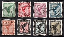 1926-27 Weimar Republic, Germany, Airmail (Mi. 378 - 384, Full Set, Canceled, CV $220)