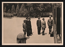 1940 'Compiegne 1940. The French delegation boards the historic wagon', Propaganda Postcard, Third Reich Nazi Germany