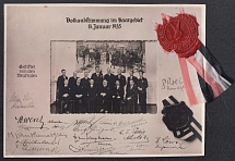 1935 Referendum in the Saar region, Third Reich, Germany, Card, Wax Seal