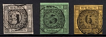 1853-54 Baden, German States, Germany (Mi. 5 - 7, Canceled, CV $100)