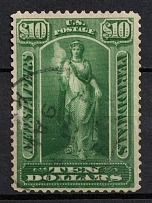 1896 10D Statue of Freedom, Newspaper and Periodical Stamp, United States, USA (Scott PR122, Canceled, CV $180)