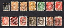 1870-94 Canada (Mi. 25 - 31, Variety of Shades, Canceled, CV $230)