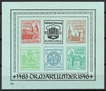 1946 Wittenberg-Lutherstadt, Germany Local Post, Souvenir Sheet (Mi. Bl. II, Unofficial Issue, CV $90)