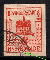 1946 8pf Finsterwalde, Germany Local Post (Mi. 5 I, Broken Frame, Print Error, Canceled)