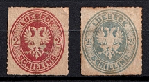 1863-67 Lubeck, German States, Germany (Mi. 10 a - 11 a, CV $120)