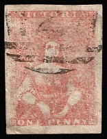 1851 1p Victoria, Australia (SG 9a, Canceled, CV $300)