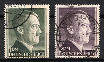 1944 Third Reich, Germany (Mi. 799 B - 800 B, Perf. 14, Canceled, CV $130)