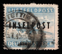 1944 Island Rhodes, Reich Military Mail Field Post Feldpost 'INSELPOST', Germany (Mi. 8 B II, Canceled, CV $130)