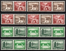 1936 Third Reich, Germany, Se-tenants, Zusammendrucke (Mi. W 115 - W 122, CV $30)