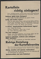 'Recommendations on how to Properly Store Potatoes', Third Reich WWII, Germany