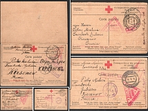 Russian Empire, Russia, Stock of Censored Red Cross Prisoners of War Postcards