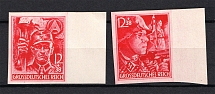 1945 Third Reich Last Issue, Germany (Imperforated, Margins, Full Set, MNH)