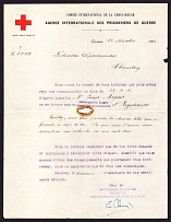 1915 (15 Dec) Geneva, Switzerland, 'Red Cross', for Prisoners of War, Letter