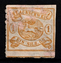 1864 1s Braunschweig, German States, Germany (Mi. 14, Sc. 16, CV $650)