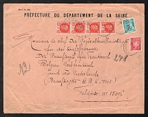 1942 Paris, France, Military Post Cover from the Administration of the District on the Seine, to the General Plenipotentiary for Motor Vehicles, German Occupation of France