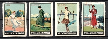Wolf and Schleim Factory, 4 Seasons, Prague, Germany, Stock of Rare Cinderellas, Non-postal Stamps, Labels, Advertising, Charity, Propaganda