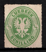 1863-67 1/2s Lubeck, German States, Germany (Mi. 8 A, Sc. 8, Signed, CV $30)
