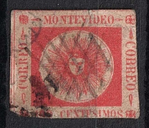 1859-62 100c Uruguay (Mi. 10 a, 'Cobreo' instead 'Correo', Canceled, CV $80)