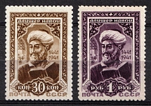 1942 500th Anniversary of the Birth of Alisher Navoi, Soviet Union, USSR, Russia (Full Set, MNH)